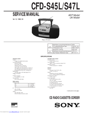 Sony CFD-S45L Service Manual