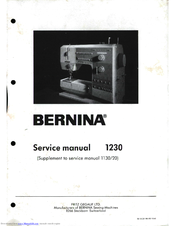 Bernina 1230 Service Manual