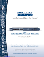 Broadcast Tools SS 8.2 Installation And Operation Manual