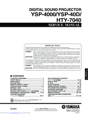 Yamaha YSP-40D Service Manual