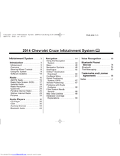 Chevrolet Cruze Infotainment system User Manual