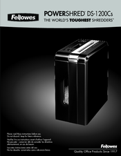Fellowes POWERSHRED DS-1200Cs Instruction Manual