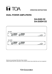 Toa DA-250DH CE Operating Instructions Manual