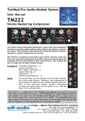 adt-audio TM222 User Manual
