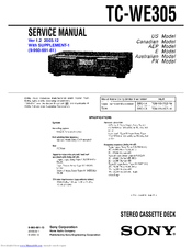 Sony TC-WE305 Service Manual