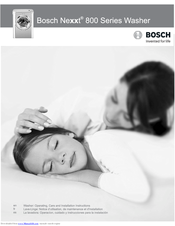Bosch Nexx 800 Series Operating Instructions Manual