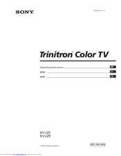 Sony Trinitron KV-J29 Operating Instructions Manual