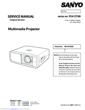 Sanyo PLV-Z700 Service Manual