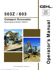 Gehl 603 Operator's Manual