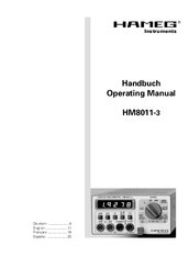 Hameg HM8011-3 Operating Manual