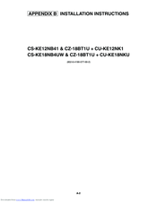 Panasonic CS-KE18NB4UW Installation Instructions Manual