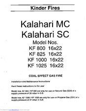 Kinder KF 800 Installation And Maintenance Instructions Manual