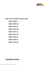 Axis P14-E Series Installation Manual