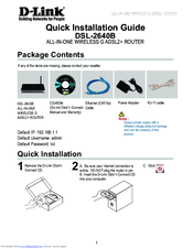 D-Link DSL-2640B Quick Installation Manual