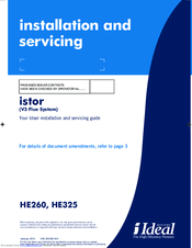IDEAL istor HE260 Installation And Servicing