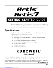 Kurzweil Artis 7 Getting Started Manual