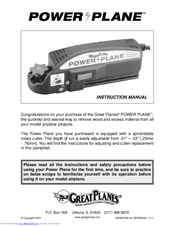 GREAT PLANES Power Plane Instruction Manual