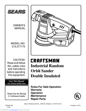 Craftsman sears 315.277170 Owner's Manual