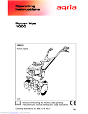 Agria 1000 Operating Instructions Manual