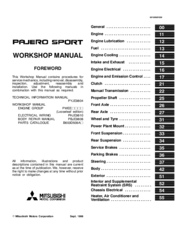 Mitsubishi Pajero Sport 1996 Workshop Manual