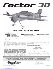GREAT PLANES FACTOR 3D Instruction Manual