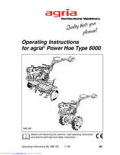 Agria 6000 Operating Instructions Manual