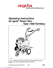 Agria 1400 FARMBOY Operating Instructions Manual
