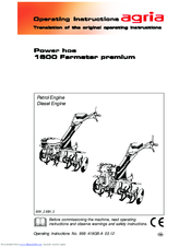 Agria 1600 FARMSTER PREMIUM Operating Instructions Manual