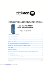 resi-linx digi-MOD IP RL-IP1000 Installation & Configuration Manual