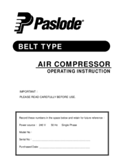 Paslode C10060 Operating Instructions Manual