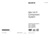 Sony mhc-gzr77d Operating Instructions Manual
