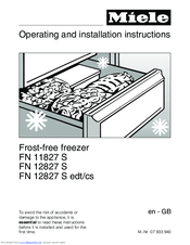 Miele FN 12827 S cs Operating And Installation Instructions