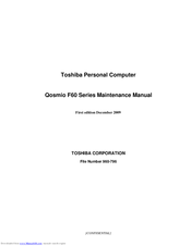 Toshiba Qosmio F60 Series Maintenance Manual