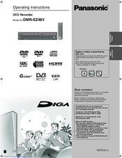 Panasonic Diga DMR-EZ48V Manuals | ManualsLib Panasonic Diga DMR-EZ48V Manuals | ManualsLib