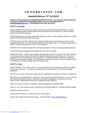3D Hobby Shop 70 AJ SLICK Assembly Manual