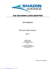 Shadin Avionics AIS-360 ARINC Installation Manual