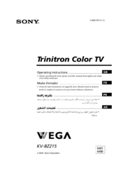 Sony wega trinitron kv-bz215 Operating Instructions Manual