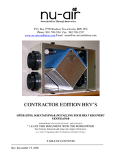 Nu-Air CEA18-C Operating Instructions Manual