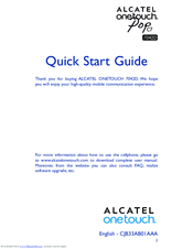 Alcatel ONETOUCH 7042D Quick Start Manual