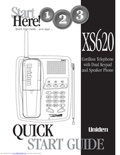 Uniden XS620 Quick Start Manual