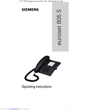 Siemens EUROSET 805S Manuals | ManualsLib