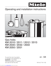 Miele KM 2030 Operating And Installation Instructions