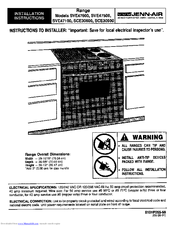 Jenn-Air SVE47100 Installation Instructions Manual