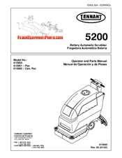 Tennant 5200 Operator And Parts Manual