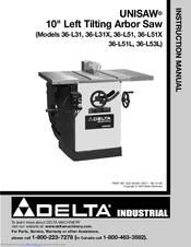 Delta UniSaw 36-L31X Instruction Manual