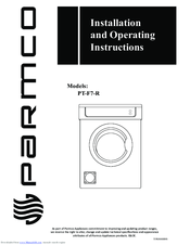 Parmco PT-F7-R Installation And Operating Instructions Manual