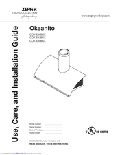 Zephyr Okeanito COK-E36BSX Use, Care And Installation Manual