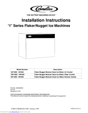 Cornelius IRF1000 Installation Instructions Manual