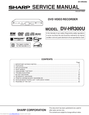 Sharp DV-HR300U Service Manual