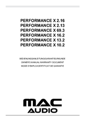 MAC Audio REVOLUTION X 2.13 Owner's Manual